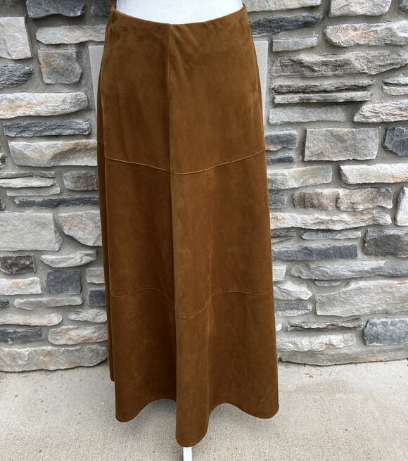 Steve Madden Dresses & Skirts - NWT Steve Madden Violetta Skirt Sz Sm Brown Faux Suede Maxi A-Line Boho Western